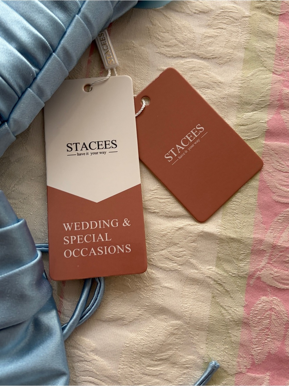 NWT STACEES Strapless Sky-Blue Ruched Cocktail Party Prom Wedding Dress Sz 4 - Picture 4 of 5